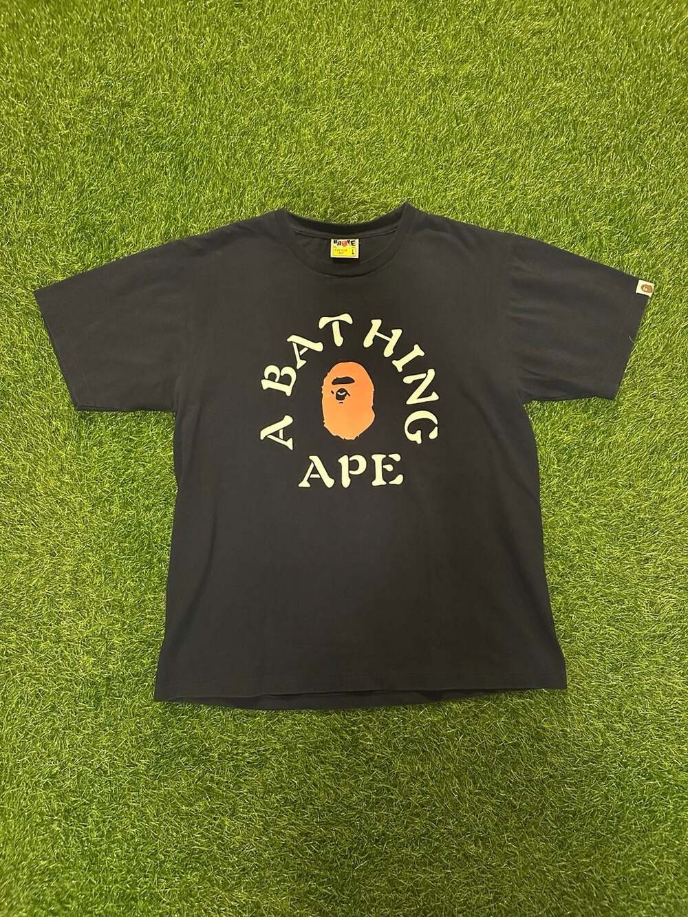 A Bathing Ape Black College Tee Large